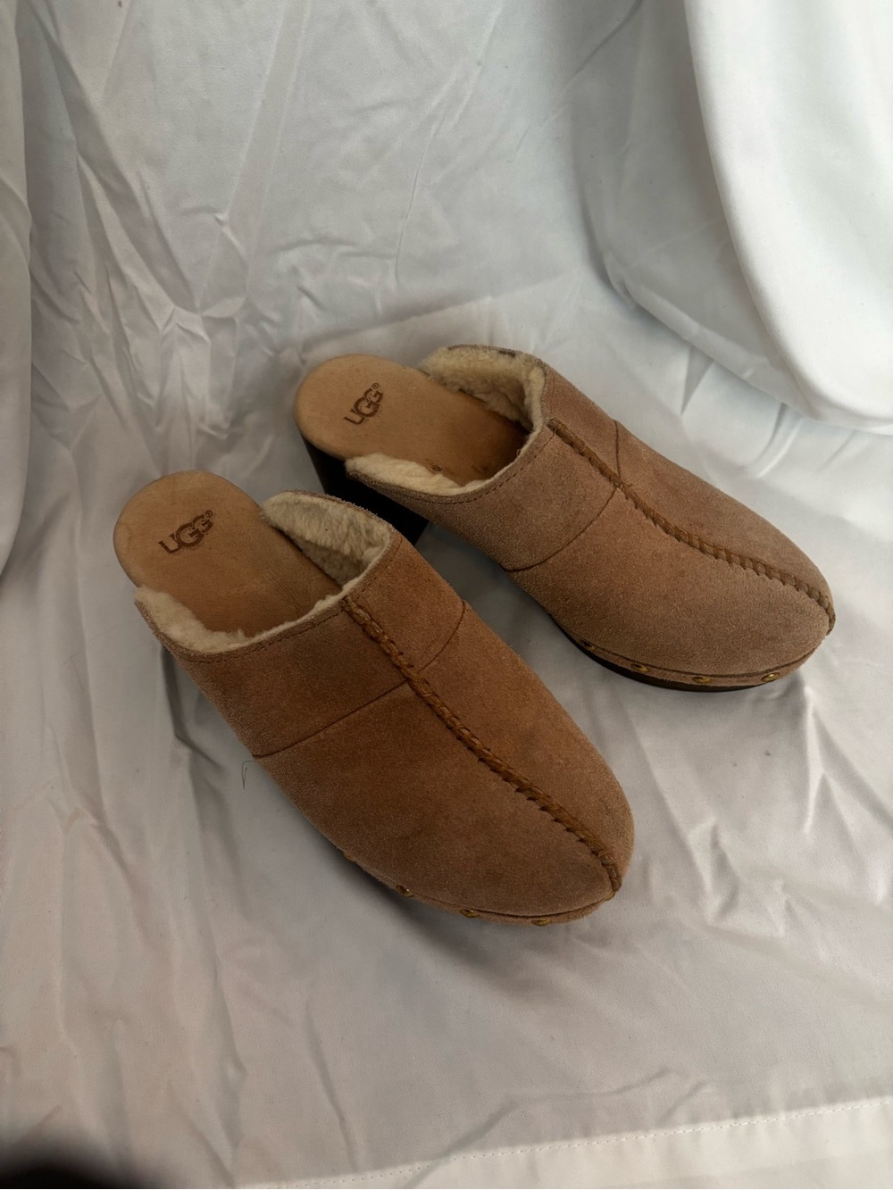 UGG Women's Suede Mule Clogs in Chestnut Brown
